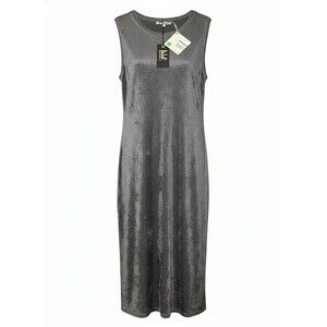 Tricot Chic Women's Grey Sleeveless Midi Dress Size 42 NWT